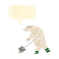 retro cartoon polar bear N3