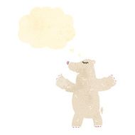 retro cartoon polar bear with thought bubble N2