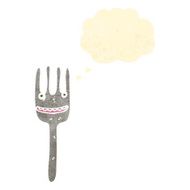 retro cartoon fork