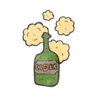retro cartoon cider bottle