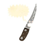 retro cartoon knife