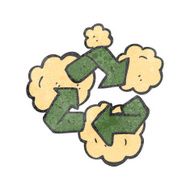 retro cartoon recycling symbol