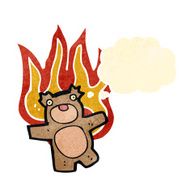 burning teddy bear cartoon N5