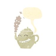 retro cartoon teapot with speech bubble N2