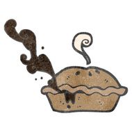 retro cartoon meat pie