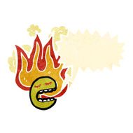 retro cartoon flaming face symbol N2