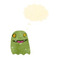 happy green ghost cartoon