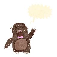 cartoon roaring bear N10