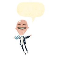 retro cartoon balloon head businessman