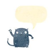 retro cartoon waving cat