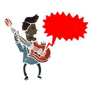 cartoon man playing electric guitar N23