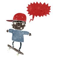 retro cartoon boy on skateboard