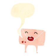 retro cartoon love letter with speech bubble