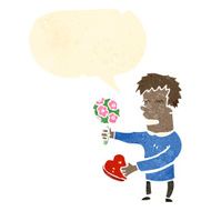 retro cartoon man on first date