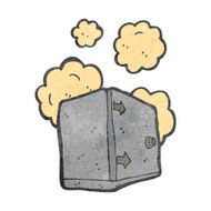 dusty old safe retro cartoon