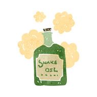 retro cartoon snake oil