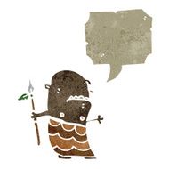 retro cartoon tribal man N3
