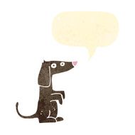 retro cartoon little dog with speech bubble