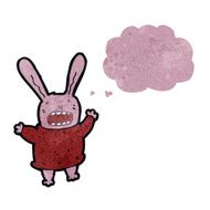 retro cartoon pink rabbit N2