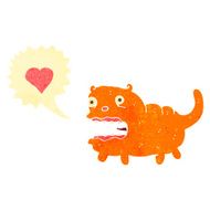 retro cartoon ugly cat in love