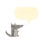retro cartoon wolf cub