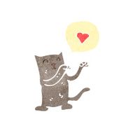 cartoon cat with love heart N7