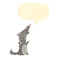 retro cartoon wolf cub N2
