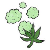 retro cartoon marijuana leaf symbol N2