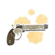 retro cartoon pistol gun old