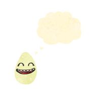 retro cartoon happy egg