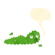 retro cartoon green cloud