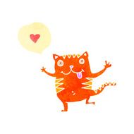retro cartoon cat in love N2