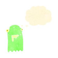 retro cartoon glowing green ghost N3