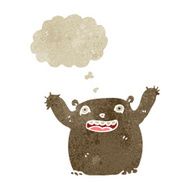 retro cartoon happy bear