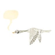 flying goose retro illustration