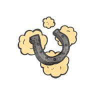 retro cartoon good luck horse shoe