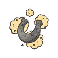 cartoon good luck horse shoe symbol