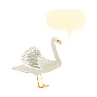 retro swan illustration