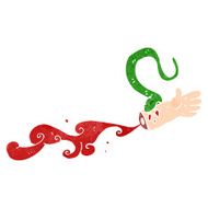 retro cartoon snake bite