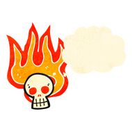 retro cartoon flaming skull N3