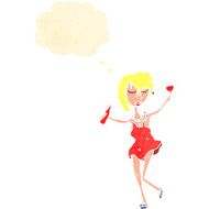 cartoon disco dancing woman N2