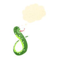 retro cartoon snake with thought bubble N2