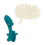screaming weird retro cartoon alien