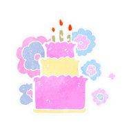 retro cartoon birthday cake