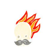 Cartoon Flaming Skull N50
