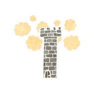 retro cartoon medieval tower
