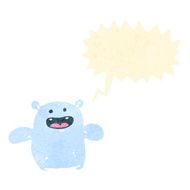 retro cartoon friendly monster