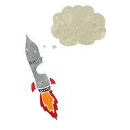 retro cartoon missile