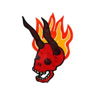 retro cartoon flaming skull N4
