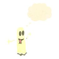 cartoon ghost with thought bubble N37